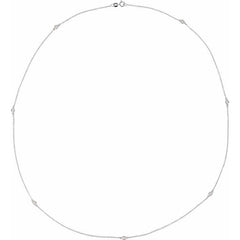 14K White Gold 1/3 CTW Natural Diamond 7-Station 24" Necklace