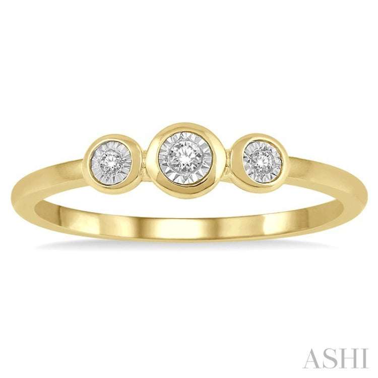1/20 Ctw Triple Circle Round Cut Diamond Promise Ring in 10K Yellow Gold