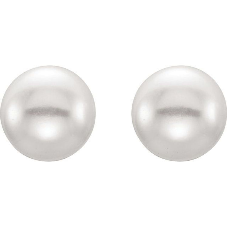 Sterling Silver 7-8 mm Cultured Pink Freshwater Pearl Earrings