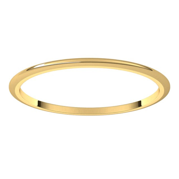 14K Yellow Gold 1 mm Half Round Band Size 7