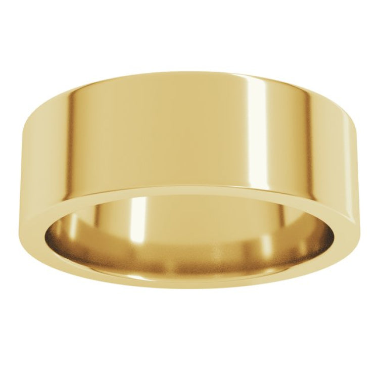 14K Yellow Gold 7 mm Comfort-Fit Flat Band Size 8