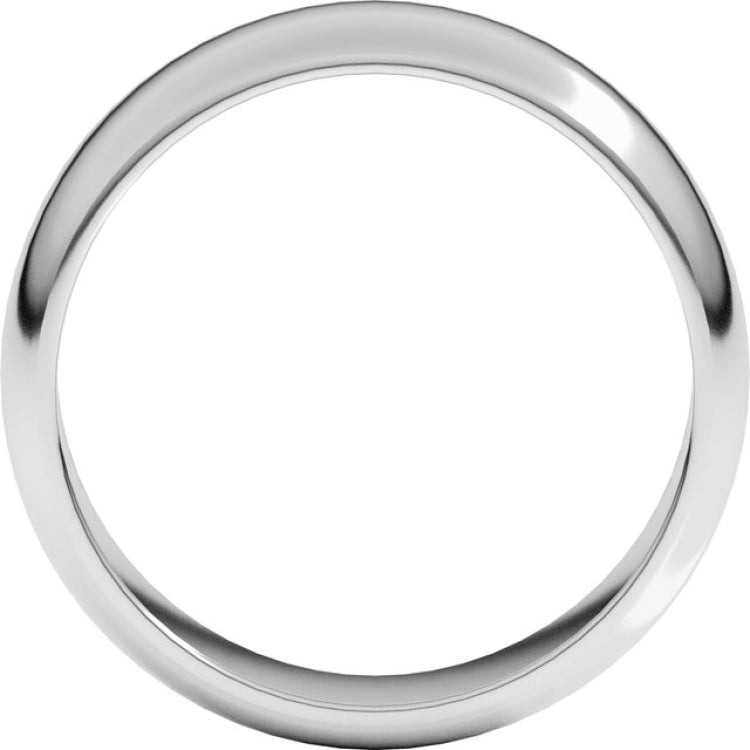 Platinum 6 mm Half Round Band Size 13