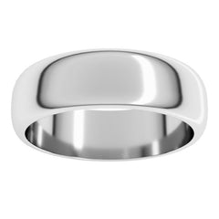Platinum 6 mm Half Round Band Size 13