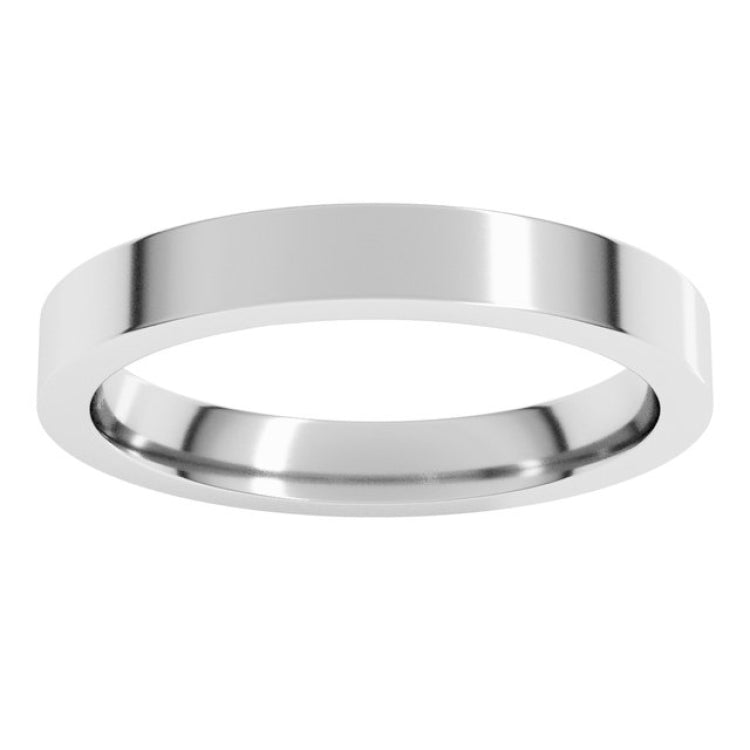 Platinum 3 mm Comfort-Fit Flat Band Size 7