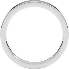 14K White Gold 3 mm Comfort-Fit Flat Band Size 5.5