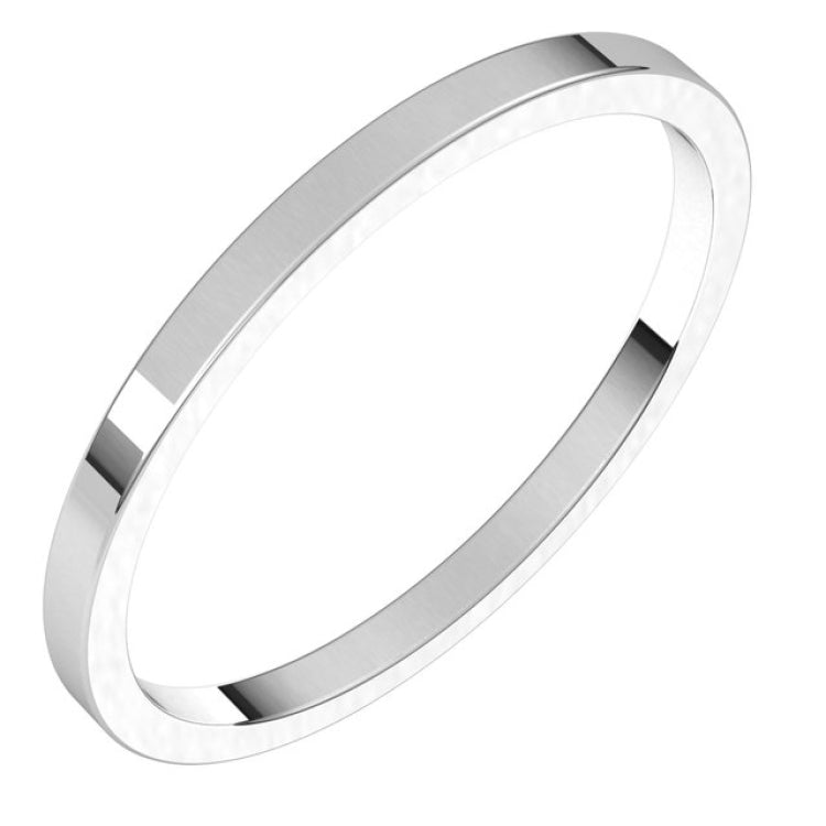 14K White Gold 1.5 mm Flat Band Size 7