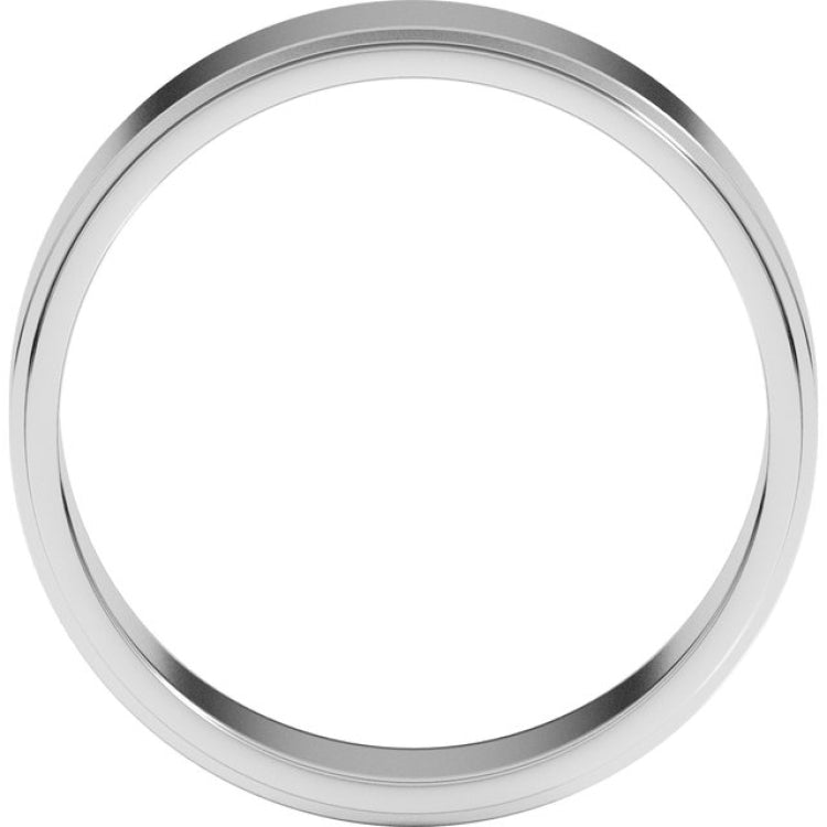 Sterling Silver 6 mm Stepped-Edge Flat Band Size 9