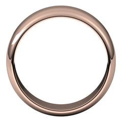 14K Rose Gold 8 mm Half Round Band Size 8