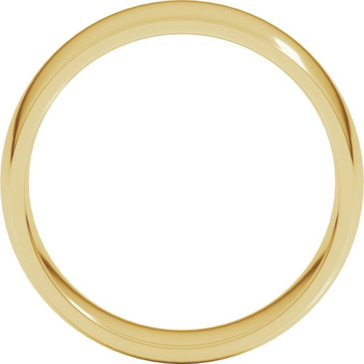 14K Yellow Gold 6.5 mm Lightweight Comfort-Fit Half Round Band Size 9.5