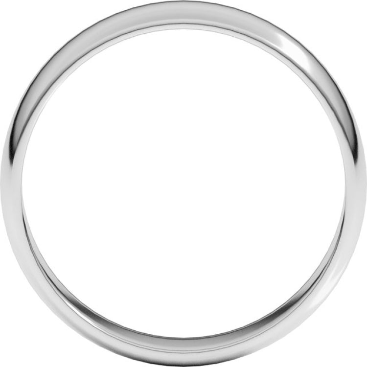 Sterling Silver 5 mm Lightweight Half Round Band Size 7.5