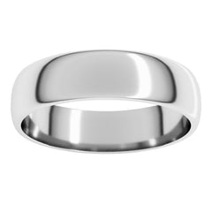 Sterling Silver 5 mm Lightweight Half Round Band Size 7.5