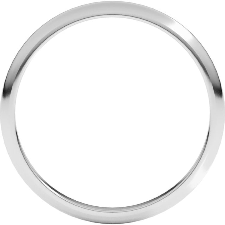 18K White Gold 2 mm Half Round Band Size 5.5
