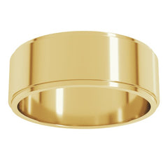 10K Yellow Gold 7 mm Stepped-Edge Flat Band Size 12.5