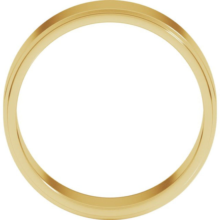 14K Yellow Gold 7 mm Stepped-Edge Flat Band Size 7.5