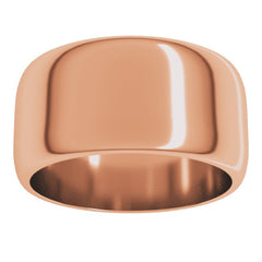 14K Rose Gold 10 mm Half Round Band Size 8