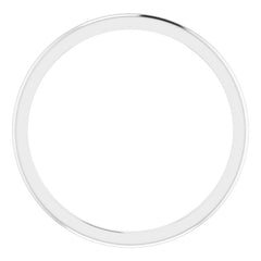 14K White Gold 1 mm Half Round Band Size 6.5