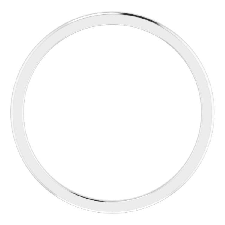 14K White Gold 1 mm Comfort-Fit Half Round Band Size 7