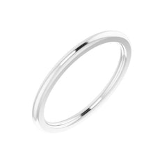 14K White Gold 1.5 mm Comfort-Fit Half Round Band Size 6.5