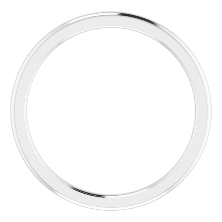 14K White Gold 1.5 mm Comfort-Fit Half Round Band Size 8