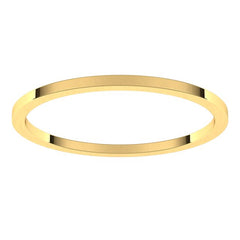 14K Yellow Gold 1 mm Flat Band Size 6.5
