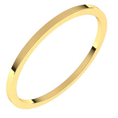 18K Yellow Gold 1 mm Flat Band Size 7