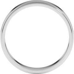 14K White Gold 4 mm Stepped-Edge Flat Band Size 10