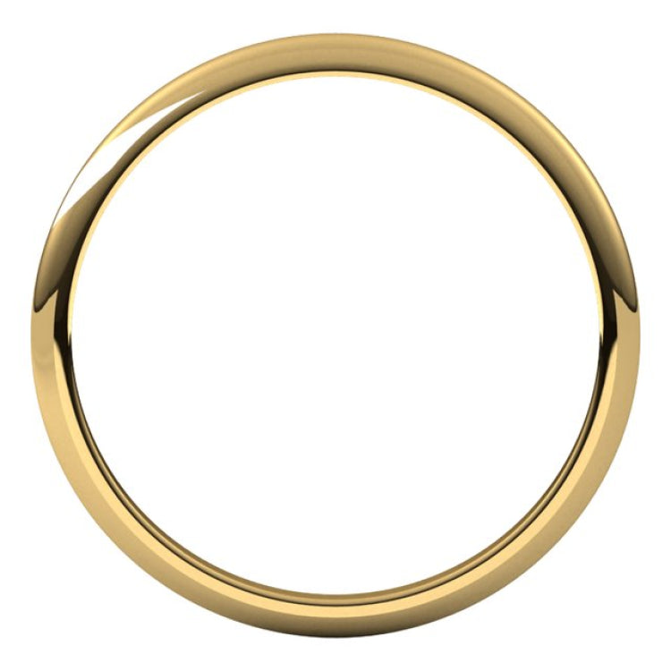 14K Yellow Gold 1.5 mm Half Round Band Size 7