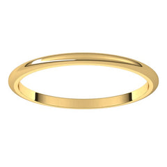 14K Yellow Gold 1.5 mm Half Round Band Size 7