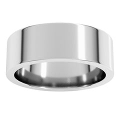 10K White Gold 7 mm Comfort-Fit Flat Band Size 13.5