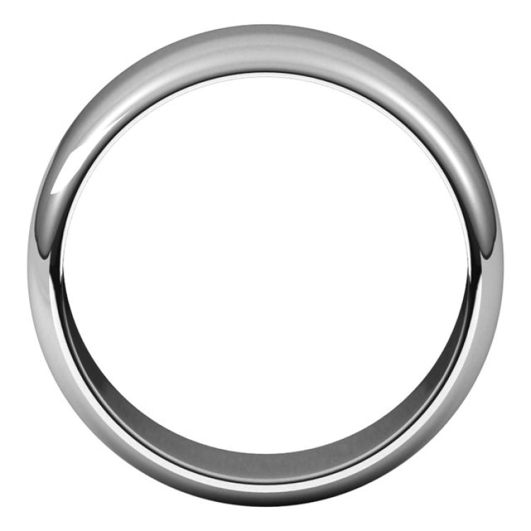 18K White Gold 8 mm Half Round Band Size 11.5