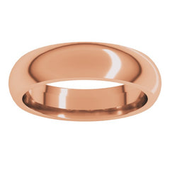 18K Rose Gold 5 mm Comfort-Fit Half Round Band Size 8
