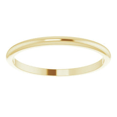 14K Yellow Gold 1.5 mm Half Round Band Size 8