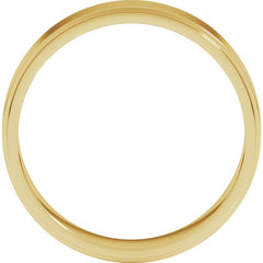 14K Yellow Gold 5 mm Stepped-Edge Flat Band Size 10