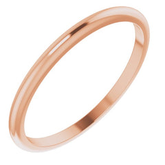 14K Rose Gold 1.5 mm Half Round Band Size 6.5