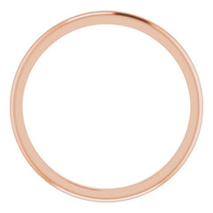 14K Rose Gold 1.5 mm Half Round Band Size 6.5