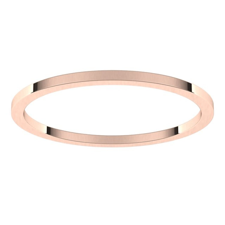 14K Rose Gold 1 mm Flat Band Size 7