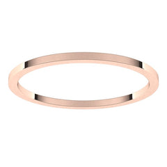 14K Rose Gold 1 mm Flat Band Size 7