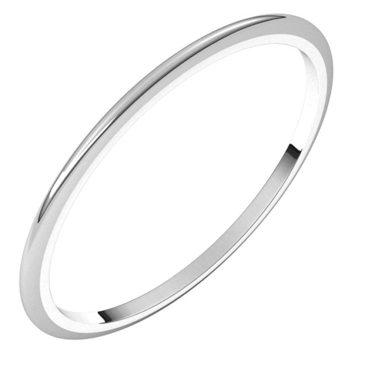 Platinum 1 mm Half Round Band Size 4