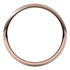 14K Rose Gold 1 mm Half Round Band Size 5