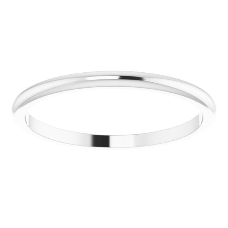 Platinum 1.5 mm Half Round Band Size 6.5