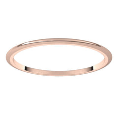 14K Rose Gold 1 mm Half Round Band Size 6
