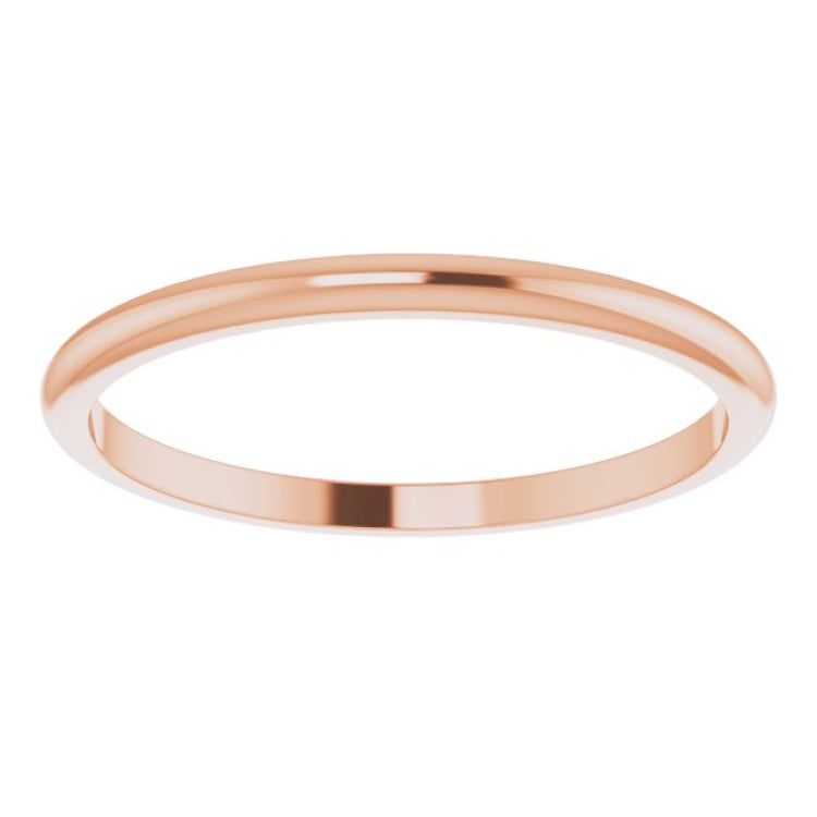 14K Rose Gold 1.5 mm Half Round Band Size 8