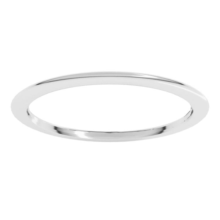 Platinum 1 mm Comfort-Fit Half Round Band Size 6.5