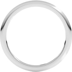 Platinum 1 mm Comfort-Fit Half Round Band Size 6