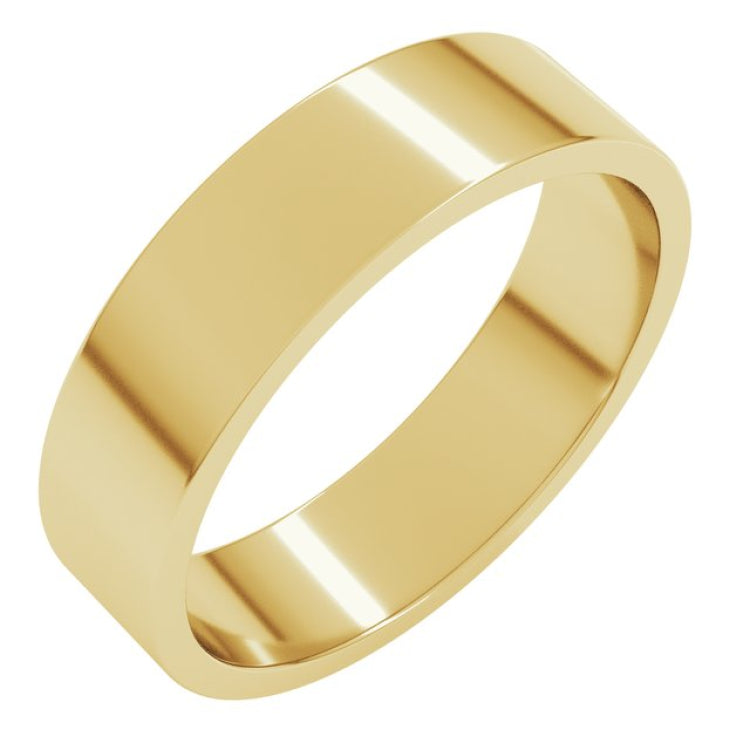 14K Yellow Gold 5 mm Flat Band Size 9