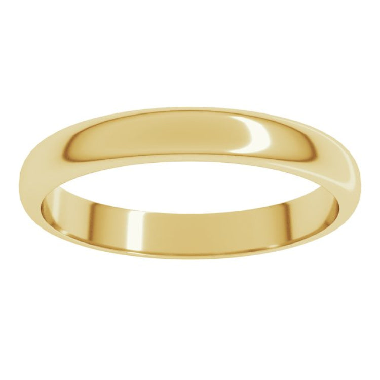 14K Yellow Gold 3 mm Half Round Band Size 7