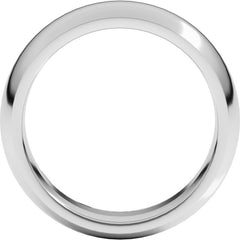 14K White Gold 7 mm Comfort-Fit Half Round Band Size 8