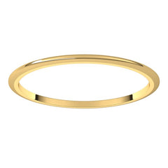 18K Yellow Gold 1 mm Half Round Band Size 6