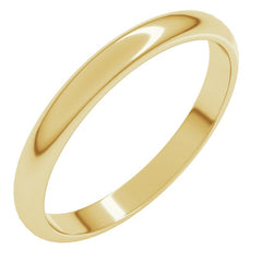 10K Yellow Gold 2.5 mm Half Round Band Size 6