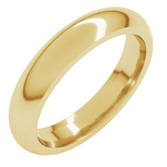 18K Yellow Gold 4 mm Comfort-Fit Half Round Band Size 8